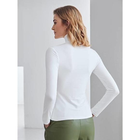 🌟HIGH NECK FORM FITTED TEE turtleneck black - Picture 7 of 8